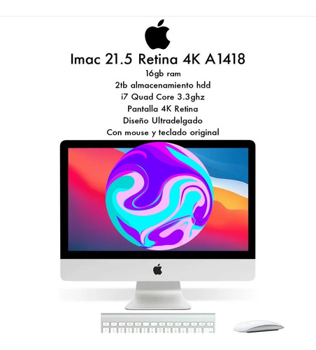 iMac 21.5 Pulgadas Retina 4k I7 A1418
