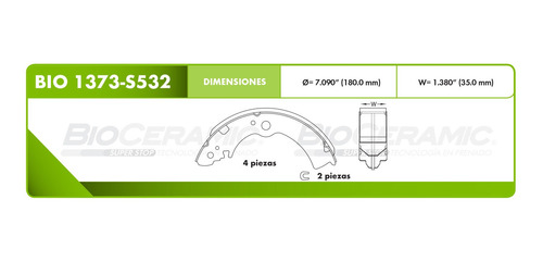 Balatas Tambor Nissan Tsuru 1.5l 1984-1985 Bioceramic