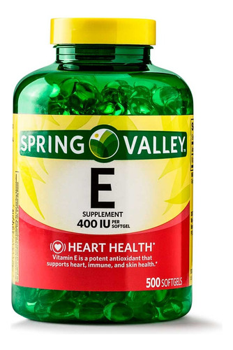 Vitamina E 400 Spirng Valley 500 Tabletas 