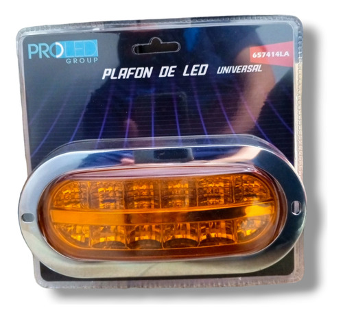 Stop Mica Lateral 12 Led Ambar Borde Cromado