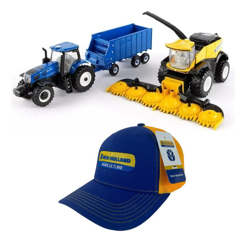 1:64 New Holland Juego De Cosechadoras 3pzas + Gorra - 13924