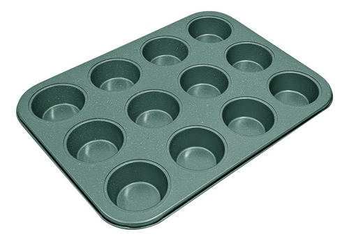 Molde De Teflon Para 12 Muffins Cupcakes Horno - Sheshu Color Gris