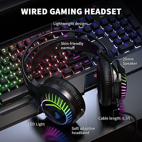 Aula Gaming Keyboard Mouse Headset And Mousepad Combo, Rainb