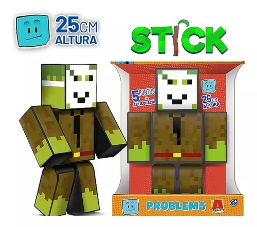 Kit 5 Bonecos Minecraft 25cm Turma Do Problems Streamers