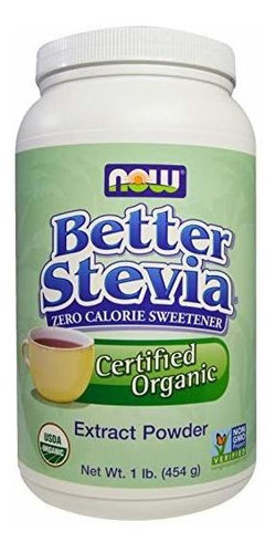 Ahora Alimentos Mejor Stevia Orgánica Certificada Polvo De E