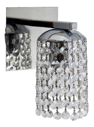 Imagen 1 de 10 de Aplique 1 Luz Lyon Cromo Base Acero Inoxidable Apto Led