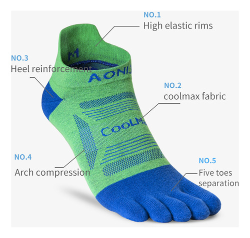 Calcetines Aonijie E4837 Para Correr Con Cinco Dedos