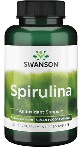 Espirulina 500 Mg 180 Tabletas Apoyo Antioxidante 