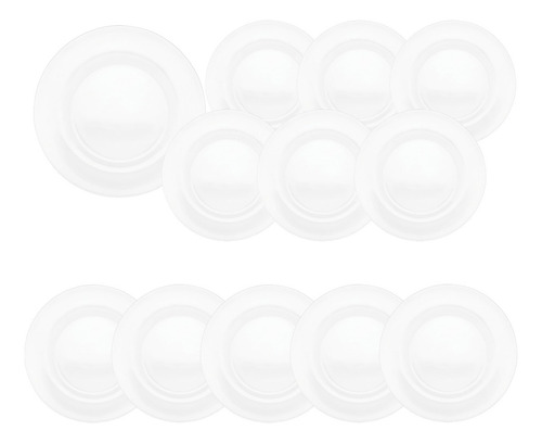 Caja 12 Piezas Plato De Vidrio Base Aria Cristalino