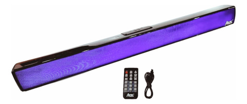 Barra De Sonido Con Panel Rgb, Bluetooth, Usb, Aux Y Tf Color Negro