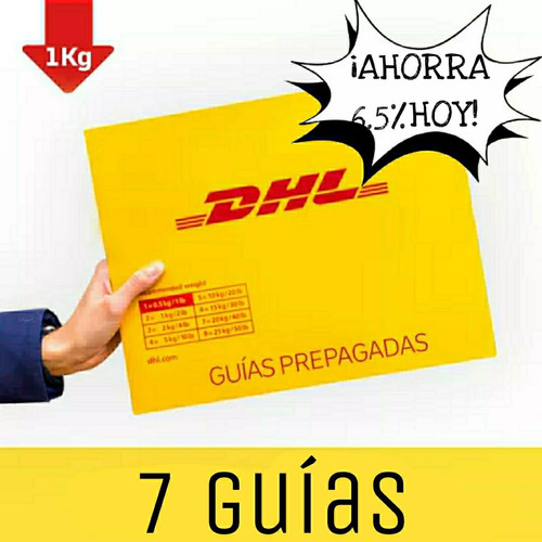 7 Guía Prepagada Día Siguiente Dhl 1kg + Recolección Gratis