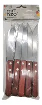 Comprar Cubiertos Cuchillos De Mesa X12 Acero Inox Mango De Madera