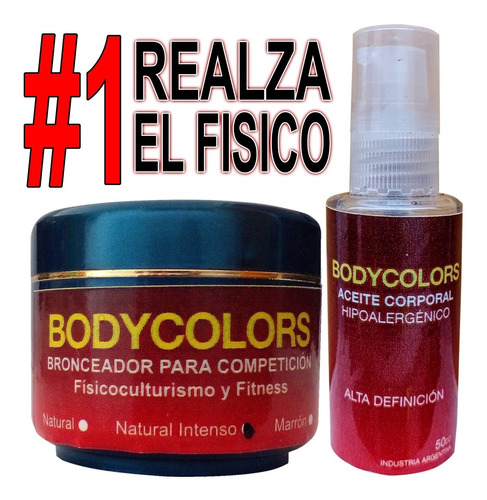 #1 Kit Bronceador + Aceite Realza Fisico Torneos Culturistas