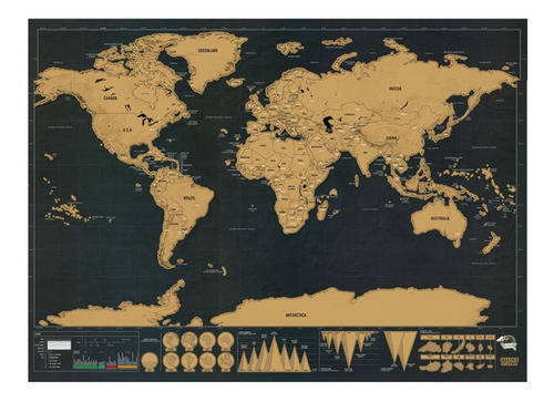 Mapa Para Raspar - Scratch Map Rasca Viajero Regalo