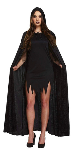 Capa De Terciopelo Capucha Capa Halloween Larga Para Adulto