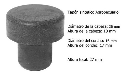 50 Corchos Tapon Sintetico Agropecuario Tapi 26mm