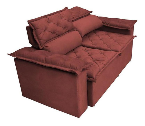 Sofá Retrátil E Reclinável Cama Inbox Compact 1,50m Vermelho