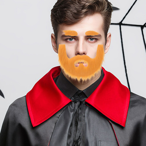 Set De 3 Juegos De Barba Y Cejas Postizas, Barba Autoadhesiv