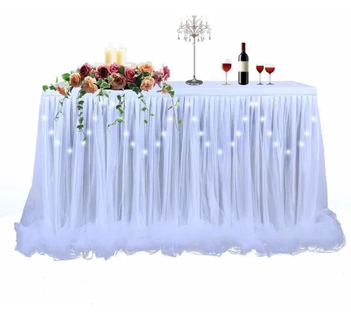 comprar Falda Mesa Tul Volantes,tutu Led Rosa Blanco Azul Gris Para