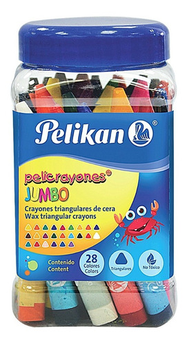 28 Crayones Jumbo Cera Colores Pelikan Niños Escolar Dibujo