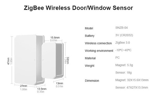 Imagen 3 de 8 de Sonoff Snzb-04 Sensor Puertas Y Ventanas Zigbee