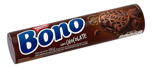 Kit 3 Biscoito Recheado Recheio Chocolate Bono 90g