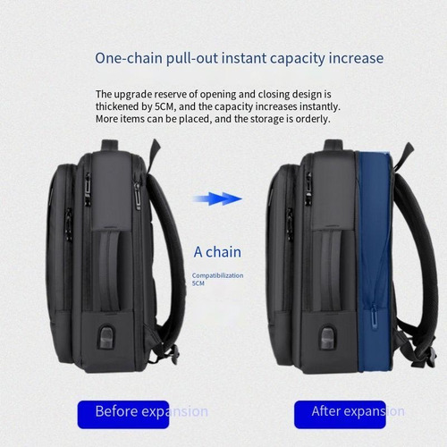 Mochila De Viaje Expandible Mochila Con Puerto Usb De 17/40l