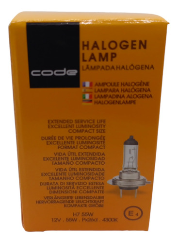Lampada Halogena 12v 4300k H7 55w