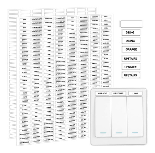 Etiqueta Interruptor Luz Impermeable Panel Electrico Blanco