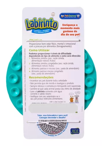 TAPETE DE LAMBER cães e gatos - LABIRINTO PET GAMES - Alimentação