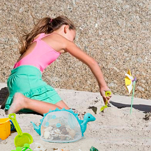 Soku Bolso Playa Niños Organizador Juguetes Viaje Dinosaurio Color Turquesa