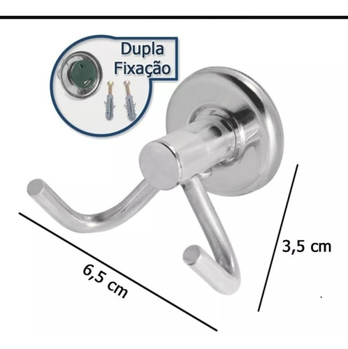 Imagem 3 de 4 de Cabide Toalha Duplo Aço Inox