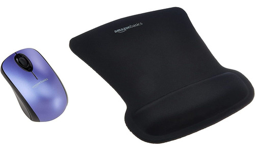Mouse Optico Inalambrico Azul + Mousepad | Amazon Basics