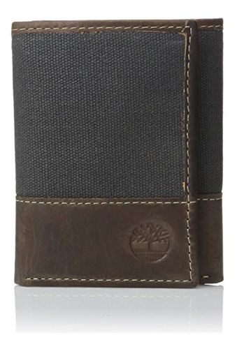 Billetera Para Hombre  Timberland Cartera Triple De Lona Y C