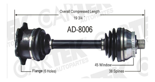 Flecha Delantera Derecha Audi A4 1996-1997-1998 Completa Ck