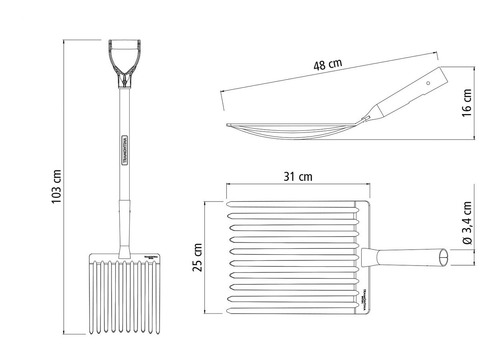 Forcado Para Cascalho 10 Dentes Com Cabo 71cm Tramontina