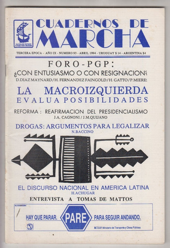 Arte Ulises Beisso Tapa Y Diagramacion Cuadernos Marcha 93
