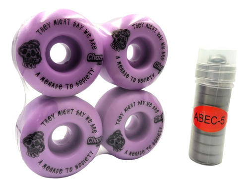 Ruedas Para Skate Chaze Conicas 52mm 101a + Rodamiento Abec5