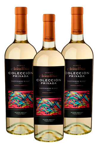 Vino Blanco Colección Privada Sauvignon Navarro Correa 3 Und