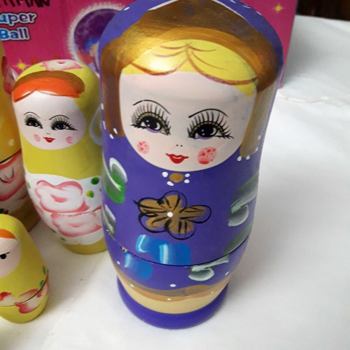 Muñecas Mamushka Rusas 6 Unidades Varios Diseños Madera