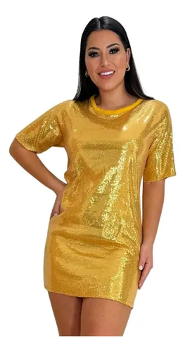 Vestido brilhante dourado 2025