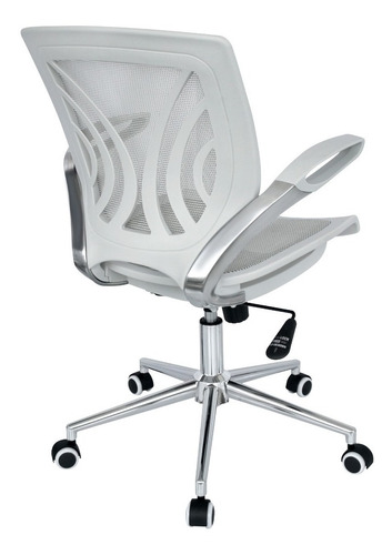 Imagen 3 de 5 de Silla De Oficina Guainia Base Cromo Marco Blanco