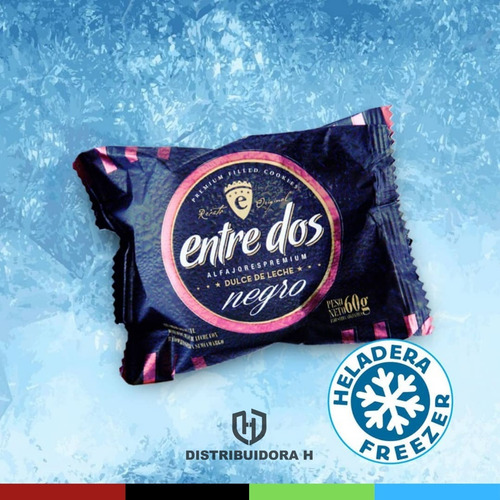 Imagen 3 de 8 de Alfajor Premium Entre Dos - Caja X12 Ud Chocolate Negro