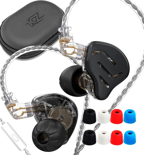 Audífonos Kz Zax (7bas+1dd) + Estuche Kz + Tips Memory Foam
