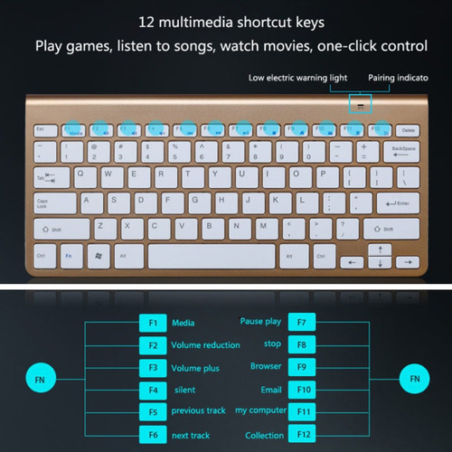 ~ Mini Teclado Portátil Sem Fio E Mouse Conjunto Para Laptop
