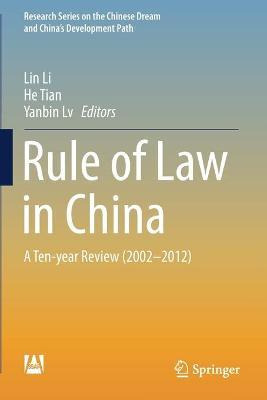 Libro Rule Of Law In China : A Ten-year Review (2002-2012...
