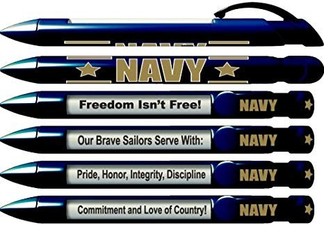 Saludo Pen  Navy  Plumas Del Servicio Militar Con Mensajes D