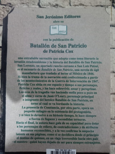 Batallón De San Patricio Patricia Cox (Usado)