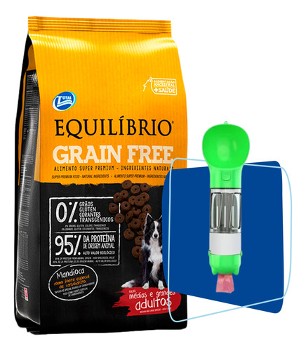 Equilibrio Grain Free Perro Adulto Grande 12 Kg + Botella 