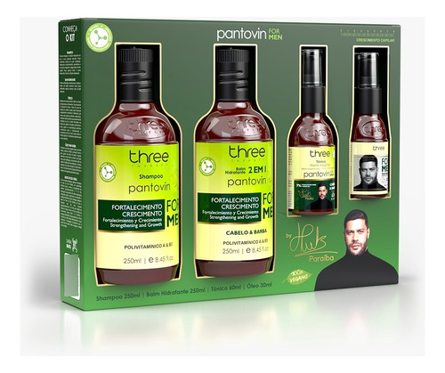 Kit Crescimento Cabelo Barba Pantovin For Men By Hulk